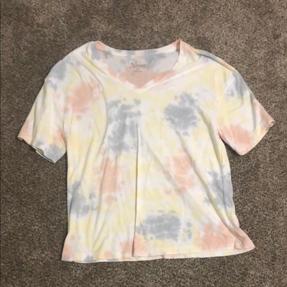 Natural Reflections Pastel Tie-Dye V-Neck Tee